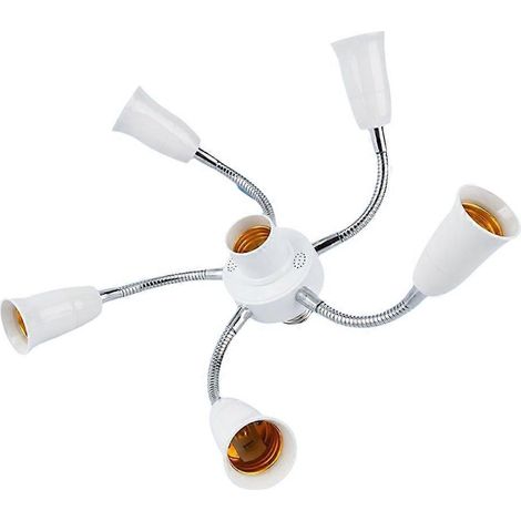 E27 LED-Lampenverteileradapter, verstellbar, für Zuhause und Büro, 6-flammig