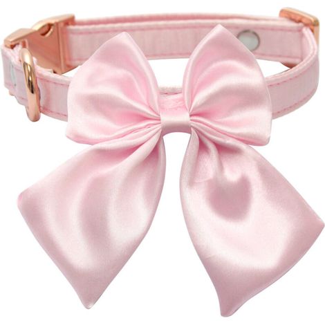 Collier pour chien en soie, rose, fermoir en alliage, taille M (1/4)
