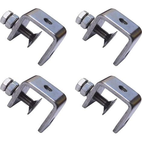 C-Klemmen, 4 Stück, robuste Edelstahlklemmen, Holzbearbeitungsklemmen, für Heimwerkerarbeiten, Schweißen, Schreinerei, silberfarben, GROOFOO (1/5)