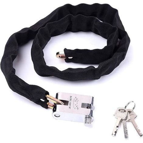 Chaîne antivol robuste pour moto, 3 clés, 100 cm, noir