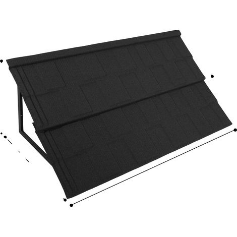 Toldo, estructura duradera, resistente a la intemperie, negro. (1/2)