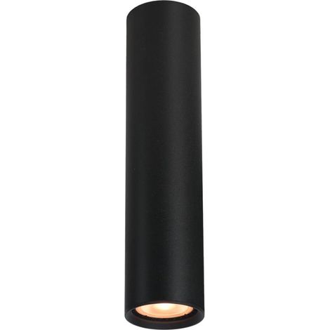 Spot plafond moderne noir tube Ø24cm 1xGU10 Italux
