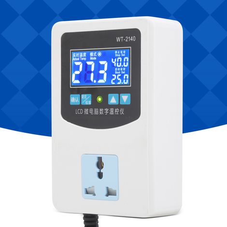 Interrupteur de régulation de température intelligent à microprocesseur avec affichage numérique W2140, 2000 W, norme européenne 220 V (1/5)