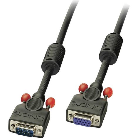 Rallonge LINDY VGA Fiche mâle VGA 15 pôles, Prise femelle VGA 15 pôles 1.00 m noir 36392 Câble VGA C231481 (1/4)