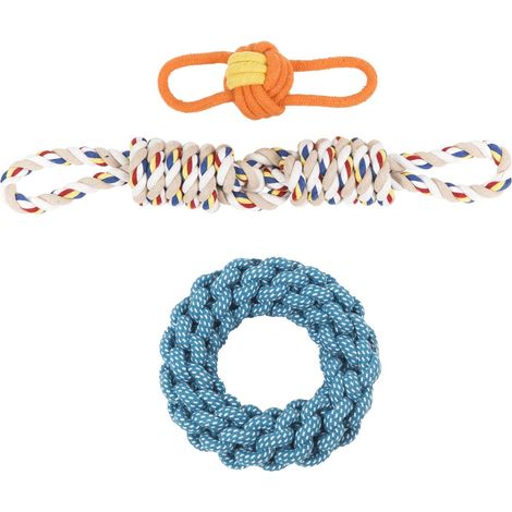 Hundespielzeug-Set, 3-teilig (blauer Kreis) Hundespielzeug-Set, 3-teilig (grüner Kreis) (1/2)