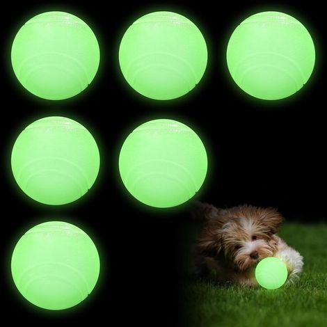 Ce lot de 6 balles pour chiens phosphorescentes est fabriqué en caoutchouc indestructible et est très élastique, convenant aux chiens de petite, moyenne et grande taille. (1/5)