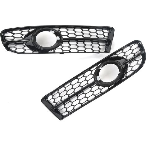 paire de grilles de feux antibrouillard avant 8E0807681F, cache de feu antibrouillard noir brillant, remplacement pour A4 B7 S4 2005‑2008 (1/5)