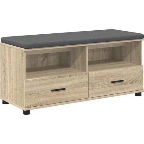 Banc d'entrée avec coussin Chêne Sonoma 100 x 38 x 46 cm (1/5)
