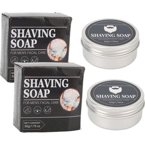 2Pcs Mousse à Raser 50g - Nettoyage Profond, Hydratation Peau, Barbe Homme - Crème Rasage Mousse Onctueuse (1/5)