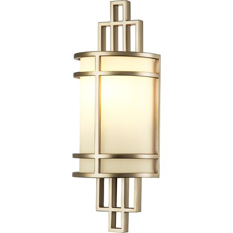 Lampada a parete Fusion E27 1x40W Misura naturale in acciaio Laccata, vetro opale H: 38,7 cm B: 14,3 cm Dimmabile (1/5)
