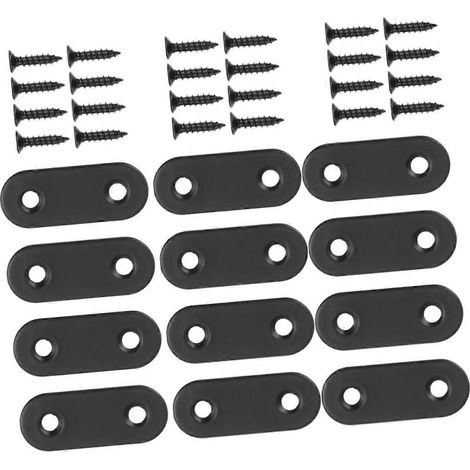 Set mit 12 robusten Edelstahl-Eckwinkeln für Möbel, Schränke und Regale, inklusive Schrauben. (1/5)