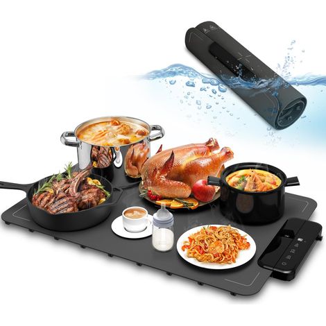 Food Warming Electric Silicone Hot Plate for Food  6 Temperature Levels (40 to 100 C), Timer (1/5)