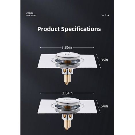 Bouchon Évier Pop Up - Filtre Anti-Cheveux - Noyau Laiton - Pour Drainage Salle De Bain - 1 Pièce (1/5)