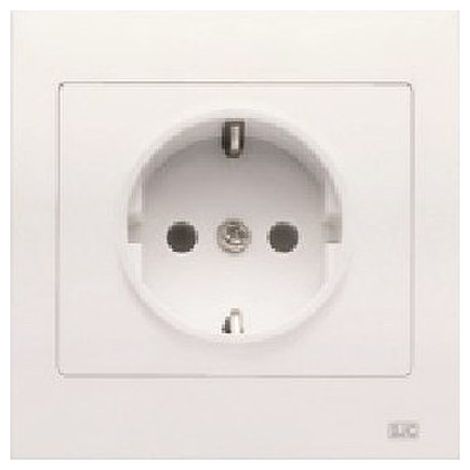 BJC IRIS Base enchufe 2P+TT lateral blanco monoblock 16A 250V