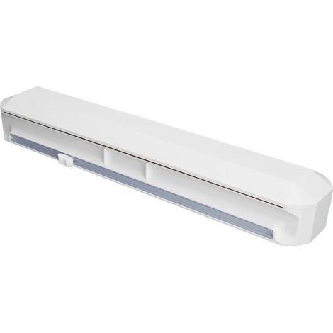 Distributeur de film plastique, distributeur de film plastique rechargeable réglable magnétique avec coupeur, distributeur de papier d'aluminium en étain avec coupeur (Medium) (1/5)