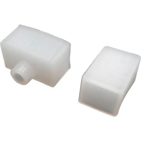 Jandei - Par de tapas para perfil flexible de silicona rectangular 20x10mm