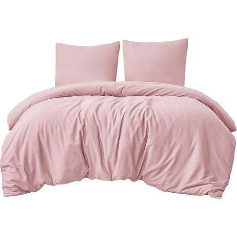 Bettwäsche 200x200 3tlg Mikrofaser 200x200cm 2x 80x80cm 08 Rosa (1/5)