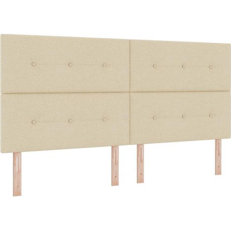 Maison Exclusive - Testiera LED con strisce LED con testiera Crema 200 cm Tessuto (1/5)