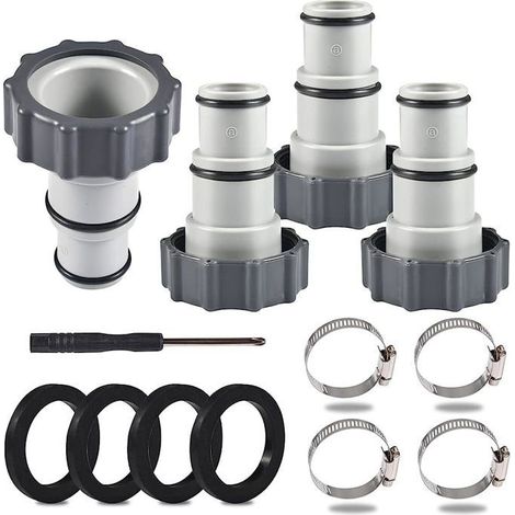 Lot de 2 adaptateurs de Tuyau de Piscine Adaptateur Tuyau Piscine, Raccord pour Tuyau Piscine diamètre 32 et 38 mm(Ensemble 3) (1/4)