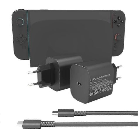 Adaptateur secteur USB-C 60 W compatible Switch 2, alimentation 20 V/3 A et câble de charge USB-C (1/5)