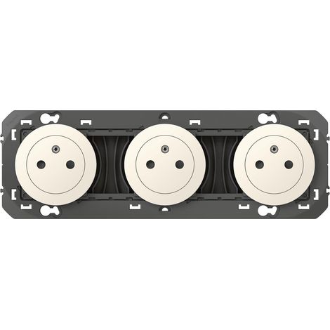Enchufe triple Dooxie con toma de tierra, para ensamblar, LEGRAND blanco LEGRAND