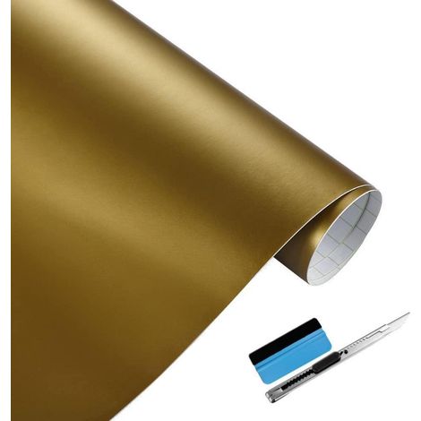 Matte Goldene Vinylfolie Selbstklebend für Auto Außenbereich 30x150cm (1/2)