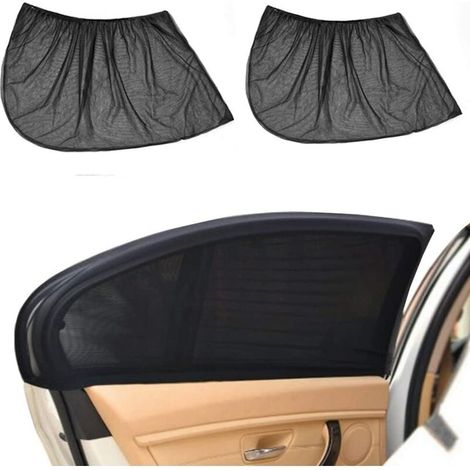 SABIR Lot de 2 Pare-soleil Fenêtre de Voiture pour Vitres Latérales Universel Fenêtres Shades Protection maximal Contre Rayon de Soleil et UV et Moustiques pour Bébé, Enfant, Animaux (1/5)