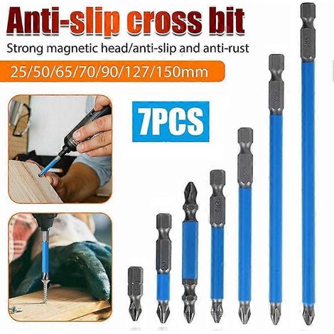 Tournevis PH2 25/50/65/70/90/125/150 mm, embouts magnétiques antidérapants, mandrin hexagonal 1/4", compatibles avec perceuses électriques et outils à main (1/5)