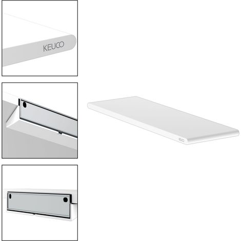 Étagère de douche à coller ou à percer KEUCO Rose, made in Germany, blanc mat, largeur 32,8 cm, kit de collage inclus, panier de douche, fixation murale