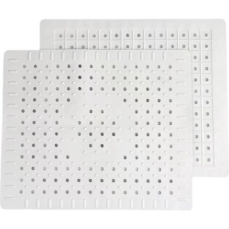2er-Pack Spülbeckenmatten – Spülbeckenmatten – Gummimaterial – Spülbeckenmatten – Geeignet für Spülbecken – Matten – Spülbeckenschutz – Spritzschutz – Abtropfmatte – 31 x 26 cm – Weiß (1/5)