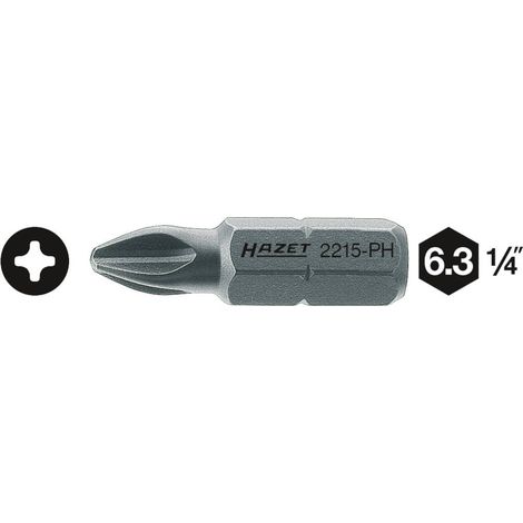 Embout-tournevis (bit) 2215-PH4 ∙ Hexagone massif 1/4 pouce (6,3 mm) ∙ Profil Phillips PH ∙ Taille PH4 (1/2)