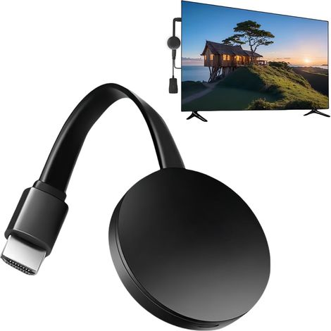 Adaptateur Dongle HDMI sans Fil 1080P pour TV, Dongle WiFi Affichage Écran Compatible Miracast, Airplay, DLNA, Streaming iOS Android Windows Mac, 2.4GHz Portable (1/5)
