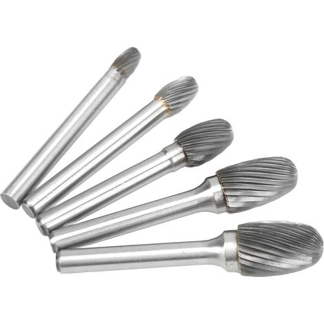 Kit 6 fraises rotatives carbure monobloc tige 6mm pour meulage, ébavurage, sculpture et finition de surface (1/5)