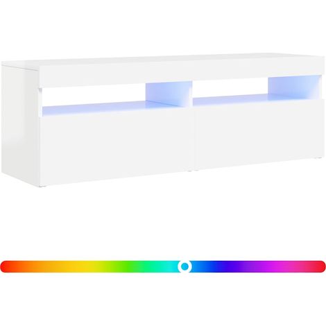 Maison Exclusive - TV-Schrank mit LED-Leuchten Hochglanz-Weiß 120