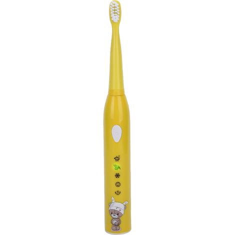 Brosse à dents électrique sonique rechargeable étanche, blanchiment dentaire, usage familial, couleur jaune, brosse rotative douce pour adultes. (1/5)