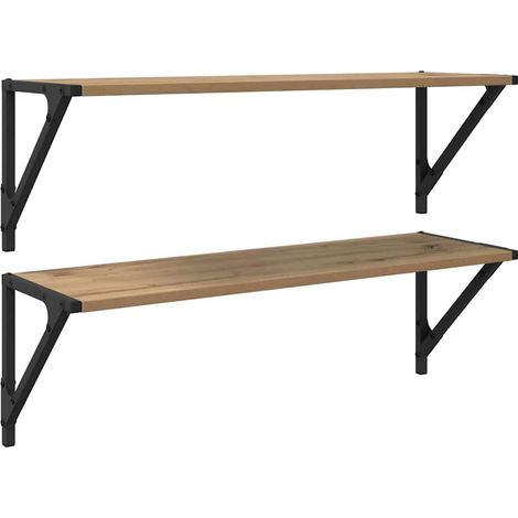 Maison Exclusive - Étagères Murales 2 pcs Chêne artisanal 80 x 25 x 25,5 cm (1/5)