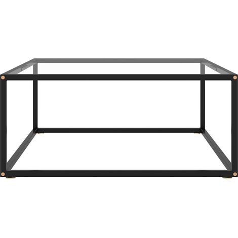 Maison Exclusive - Couchtisch Schwarz mit Hartglas 80x80x35 cm (1/5)