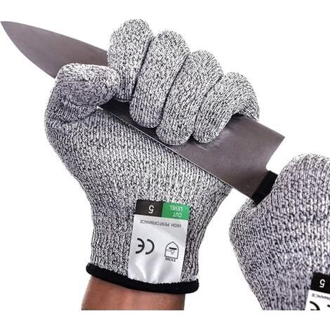 Gants de travail résistants aux coupures gants de travail niveau 5 de protection et certifiés EN388 gants de jardinage pour l'écaillage des huîtres, gants résistants aux coupures de soudure - taille S (1/5)