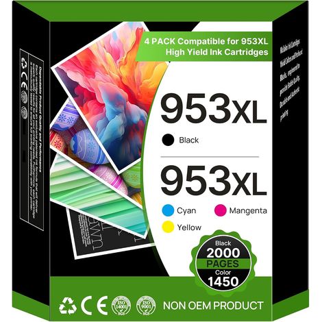 Cartouche 953XL Compatible pour HP 953XL pour HP Officejet Pro 7740 (1/5)