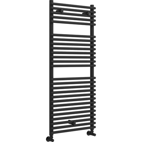 Signature Mode Straight Heated Towel Rail 1190mm H x 500mm W - Black