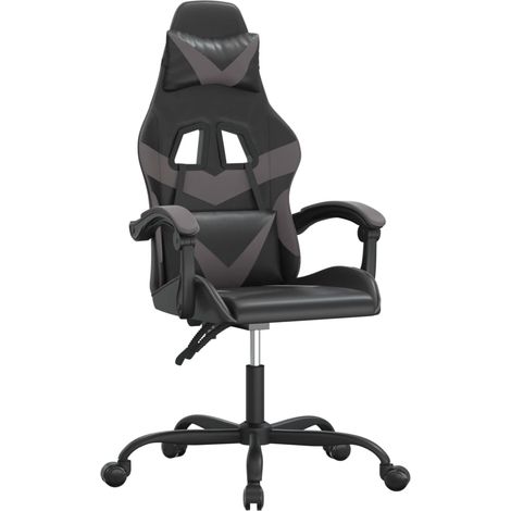 Maison Exclusive - Sedia da Gaming Nera e Grigia in Similpelle