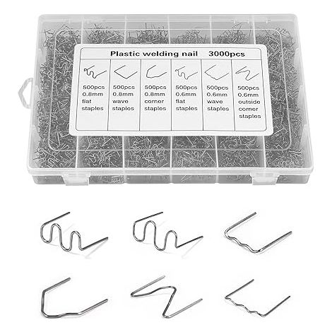 Soudure Plastique Agrafe, 6 types d'agrafes, Agrafes de Soudage Baguettes de Soudage Agrafe pour Réparation de Pare-Chocs, Soudage de Carrosserie, Agrafes Inoxydable (1/5)