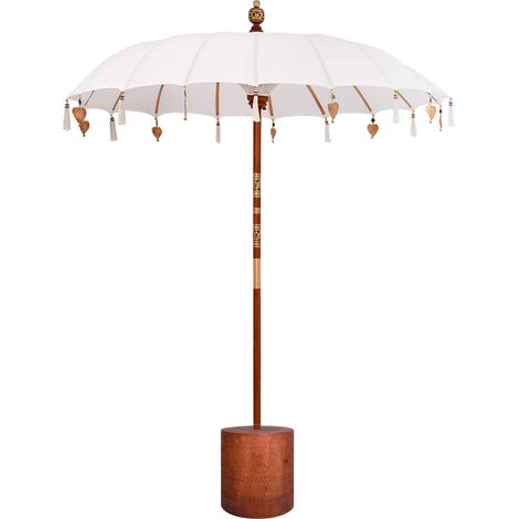 vidaXL Ombrellone balinese con base Rotondo 190 x 190 x 295 cm (1/5)