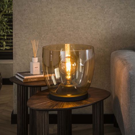 Stehlampe Dain UP XL Bernsteinfarbenes Glas