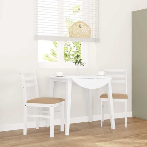 Sillas de comedor con cojines 2uds madera maciza blanco caucho vidaXL (1/5)