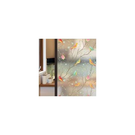 Film fenêtre anti regard décoratif 60 x 200 cm – PVC électrostatique – Bloque UV et anti-éblouissement – Application facile sans colle-Crezuo