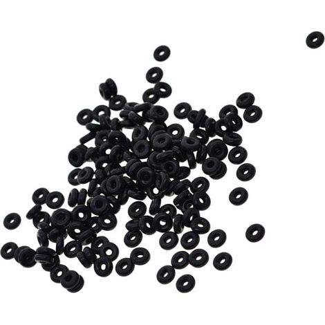 100x Rubber Clip Charms Safety Stoppers Beads Fit Charm Chain Bracelets - Black, 5x2mm (1/5)