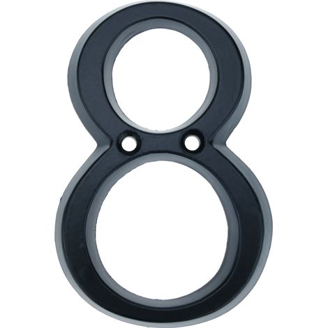 PrimeMatik - Nombre 8 à métal noir 95mm avec des vis pour signalisation (1/5)