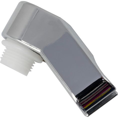 Support douchette G 1/2" - pour mitigeur mélangeur d'eau pommeau baignoire douche sanitaire salle de bain tuyau flexible plomberie robinet - en plastique - finition chromée (1/5)