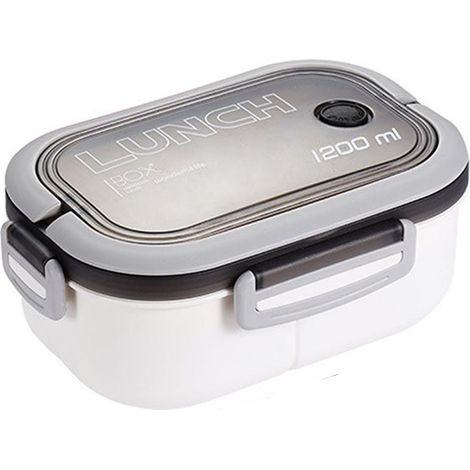 Boite a lunch avec double couche et cuillere et fourchette